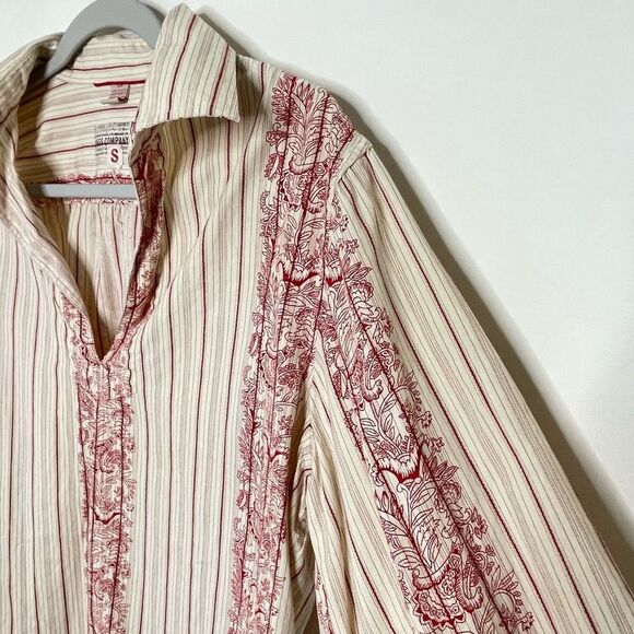 Vintage Guess Western Boho Embroidered Popover Top Blouse Small - Picture 5 of 6